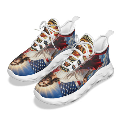 Christian American Jesus Sneakers – One Nation Under God Patriotic Athletic Shoes for Men