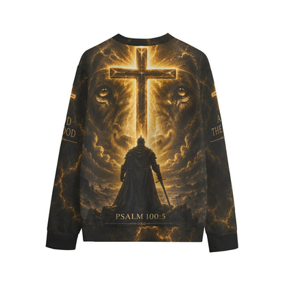 God Is Good Psalm 100:5 Christian Warrior Crewneck Sweatshirt