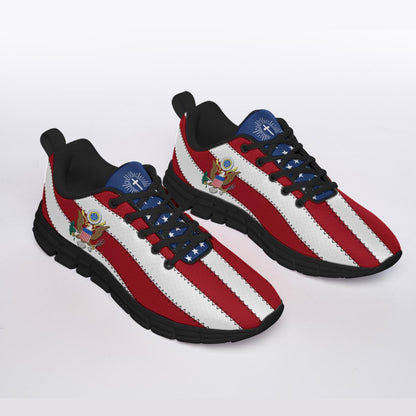 Faith & Liberty Eagle Shoes - All-Over Print Men's Sports Shoes With Black Sole