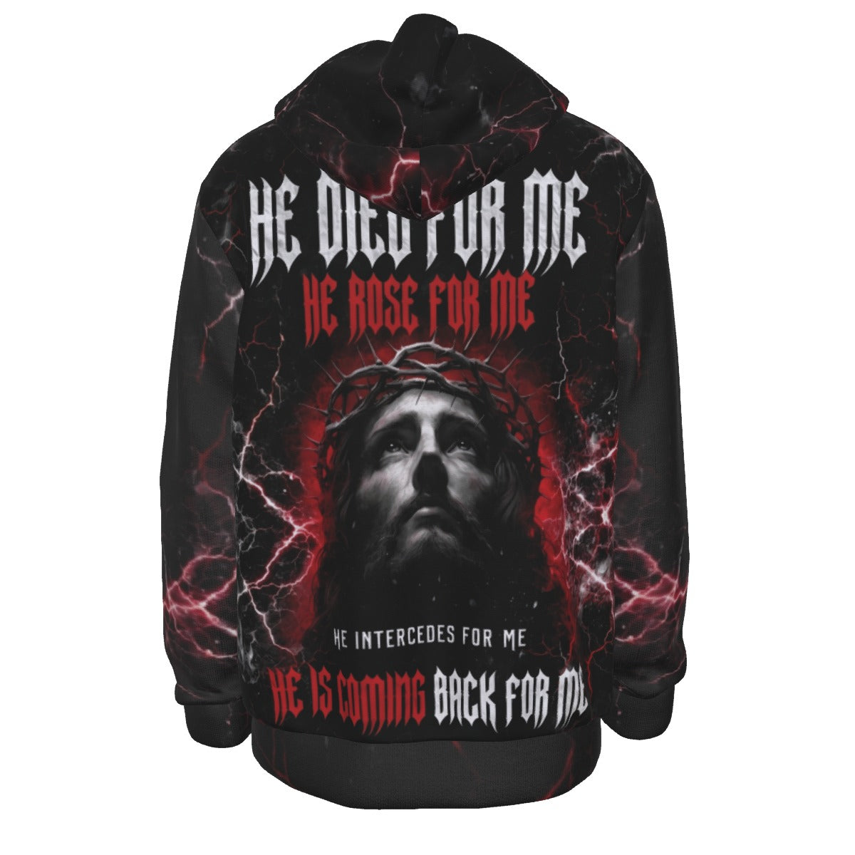 All-Over Print Men's Thicken Pullover Hoodie - DailyFits Jesus Crown of Thorns