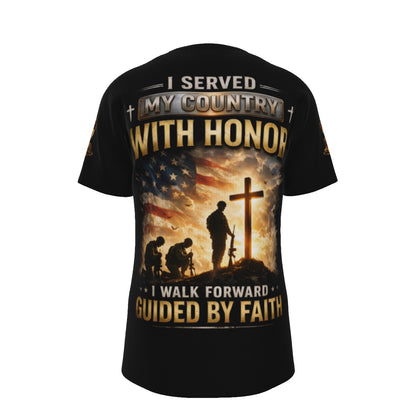 I Served My Country With Honor Guided by Faith Veteran T-Shirt