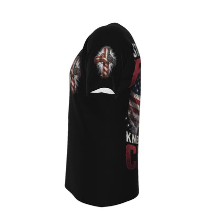 Stand for the Flag Kneel for the Cross Christian Veteran T-Shirt