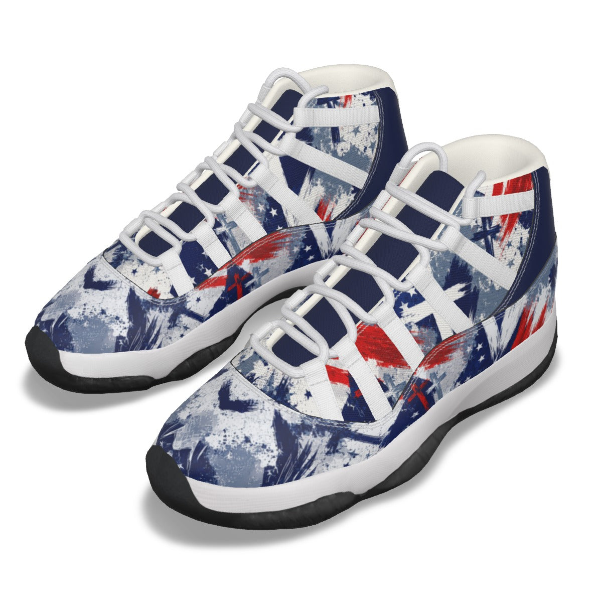 Jesus Saves Patriotic - Men's High Top Basketball Shoes