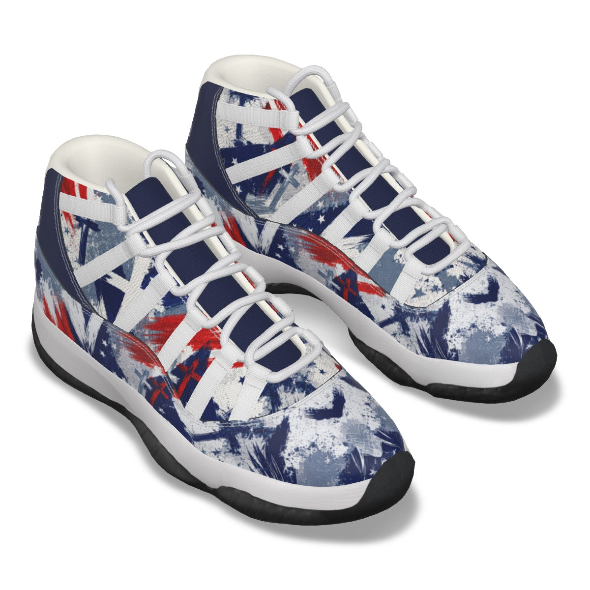 Jesus Saves Patriotic - Men's High Top Basketball Shoes