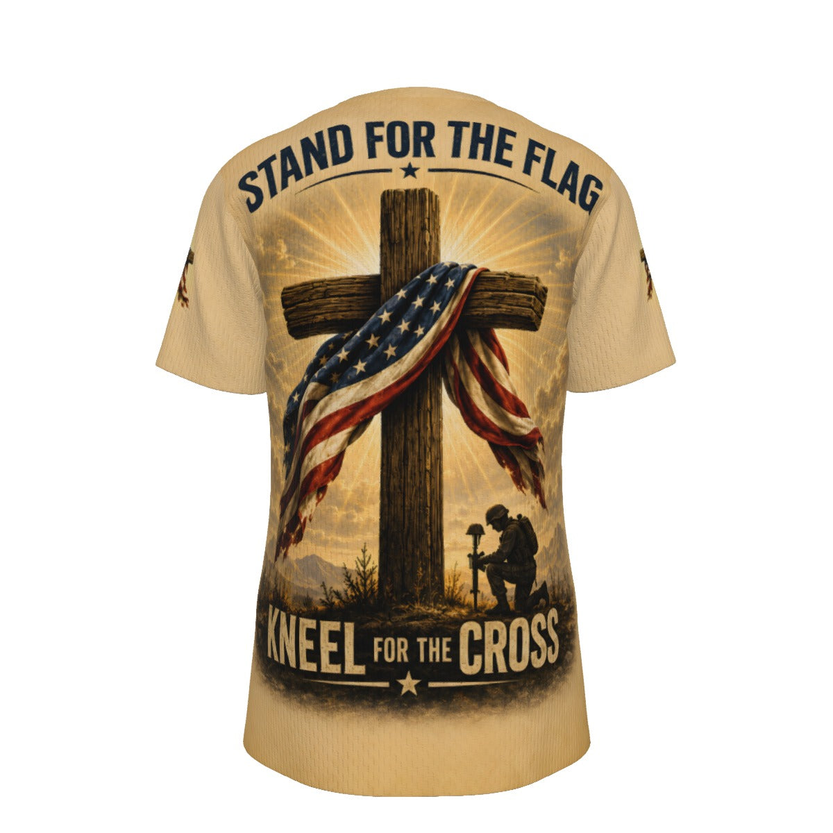 Stand for the Flag Kneel for the Cross Christian Patriotic T-Shirt