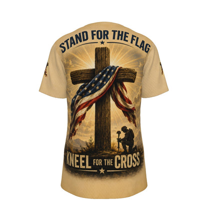 Stand for the Flag Kneel for the Cross Christian Patriotic T-Shirt