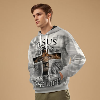 Jesus The Way The Truth The Life Lion Christian Hoodie