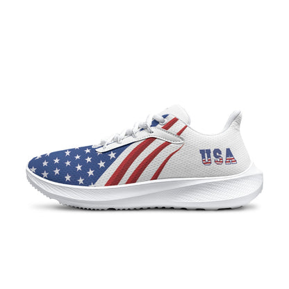 Christian Cross Patriotic -Men's Road Running Shoes