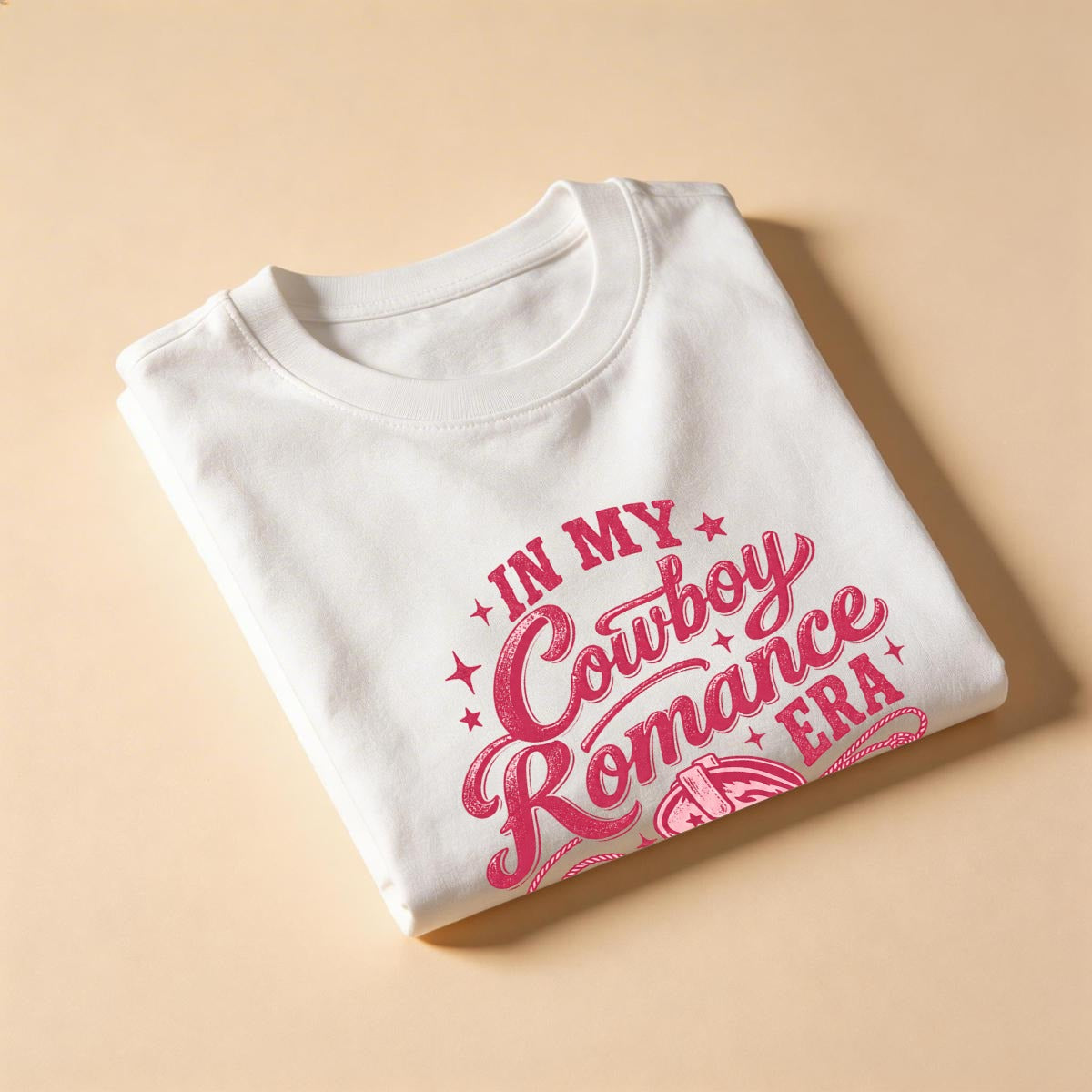 DailyFits In My Cowboy Romance Era Shirt, Pink Cowgirl Boots Graphic Tee, Western Romance T-Shirt