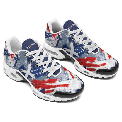 Jesus Saves Patriotic - Men's Air Cushion Sports Shoes