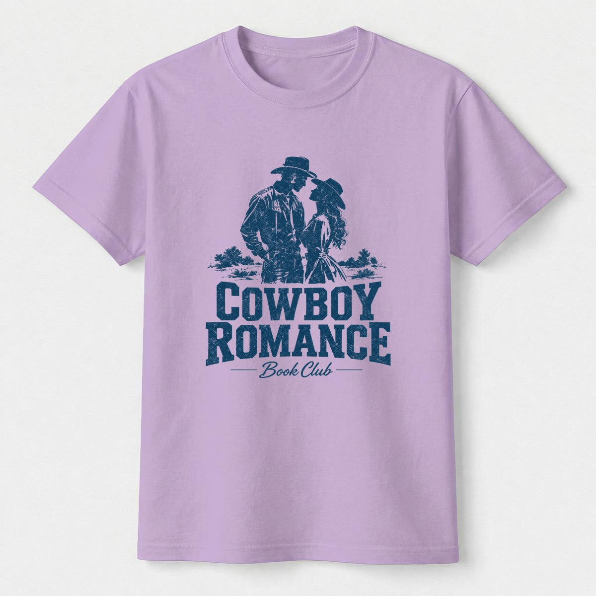 DailyFits Cowboy Romance Book Club Shirt, Western Romance Reader Tee, Vintage Cowboy Couple Graphic T-Shirt