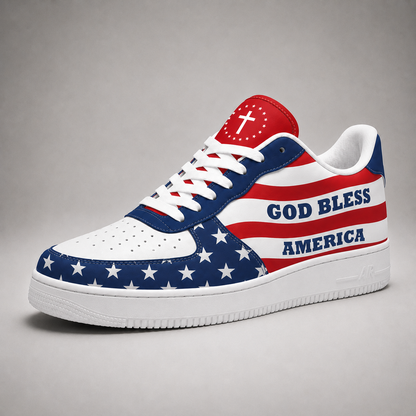 God Bless America Christian Men's Air Force Shoes