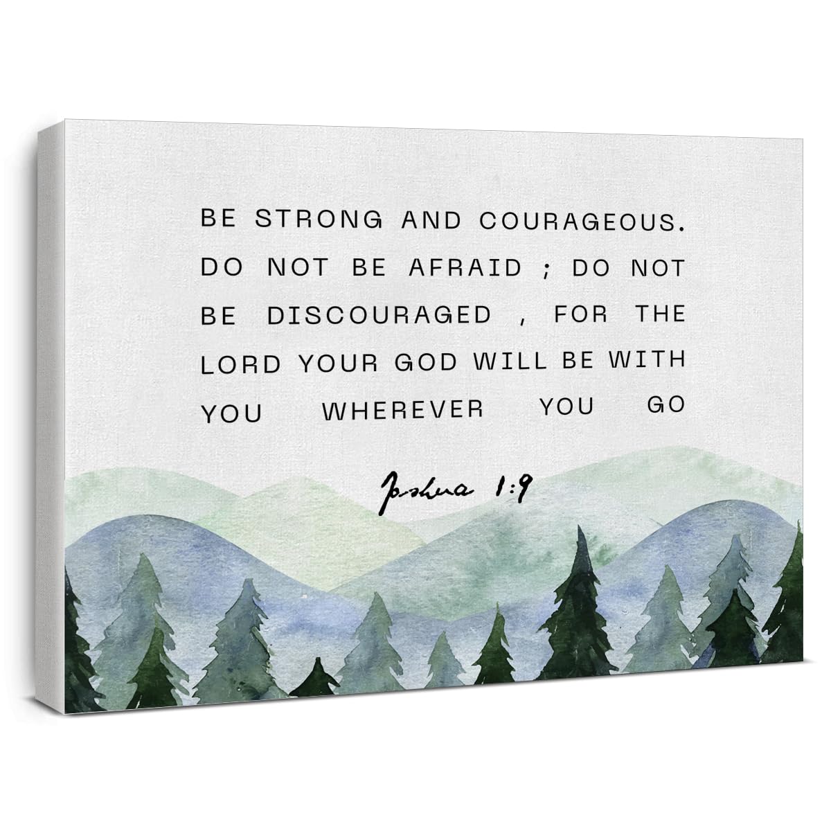 Joshua 1:9 Christian Canvas Wall Art