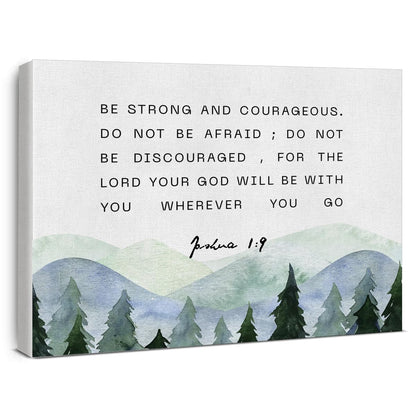 Joshua 1:9 Christian Canvas Wall Art
