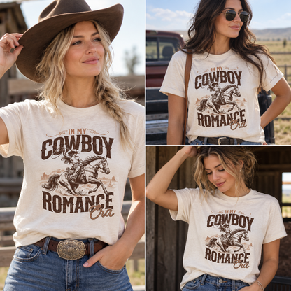 DailyFits In My Cowboy Romance Era Shirt, Vintage Western Cowgirl Graphic Tee, Cowboy Romance Tshirt