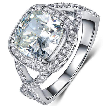 Princess Cut Cubic Zirconia Engagement Ring