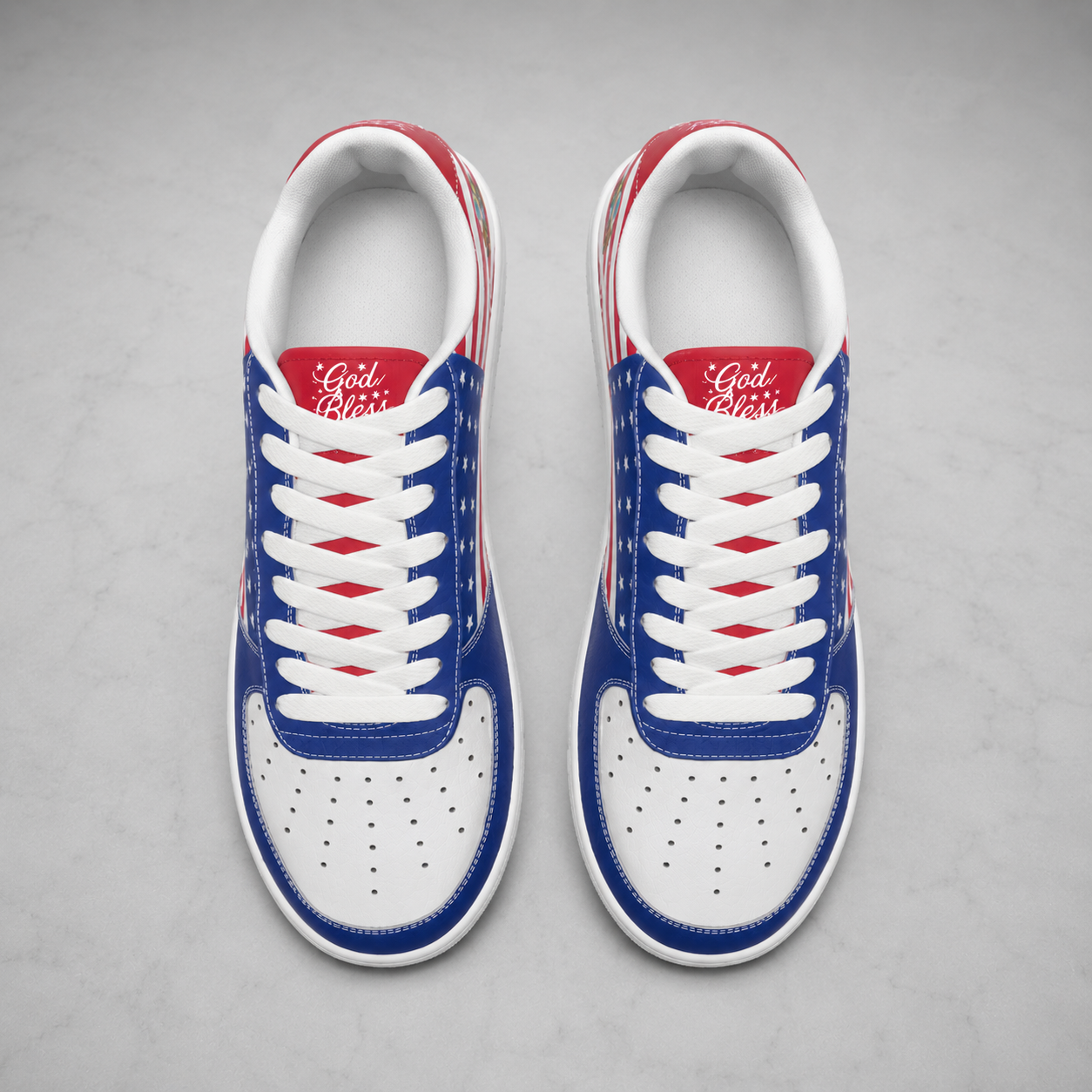 Christian Patriotic God Bless America Men's Air Force Shoes