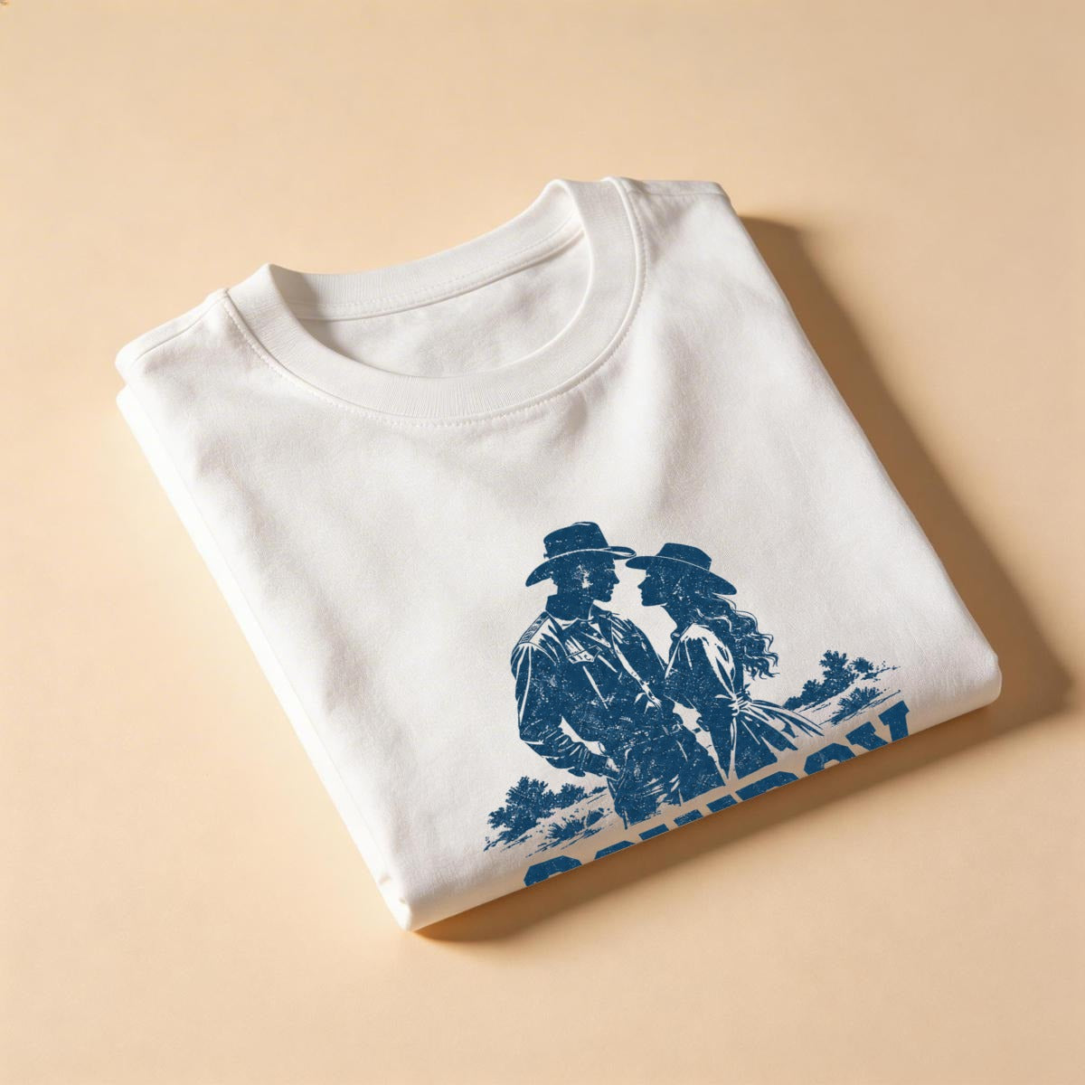 DailyFits Cowboy Romance Book Club Shirt, Western Romance Reader Tee, Vintage Cowboy Couple Graphic T-Shirt