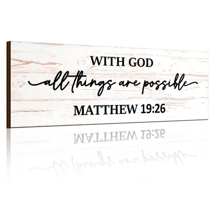 With God All Things Are Possible Wooden Wall Sign