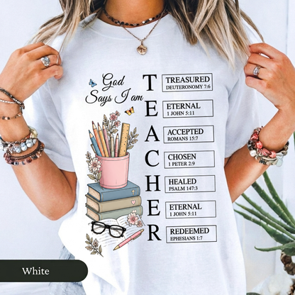 God Says I Am Teacher Shirt