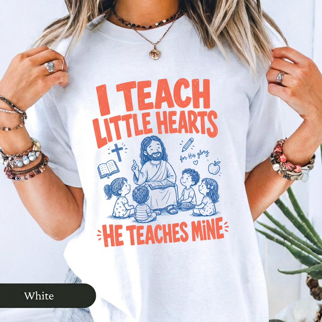 I Teach Little Hearts He Teaches Mine Comfort Colors T-Shirt