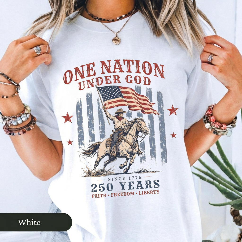 DailyFits One Nation Under God 250 Years Patriotic Shirt