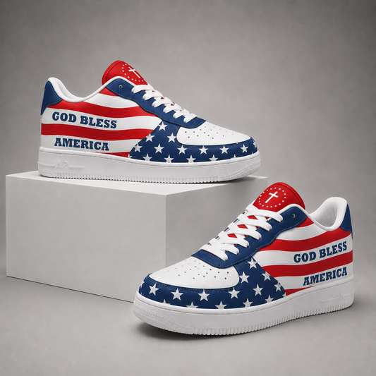 God Bless America Christian Men's Air Force Shoes