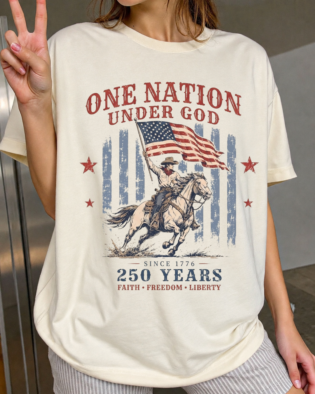 DailyFits One Nation Under God 250 Years Patriotic Shirt