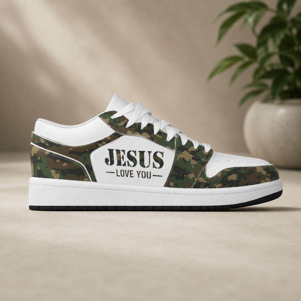 Jesus Love You Camo - Men's Low State Leather Stitching Shoes