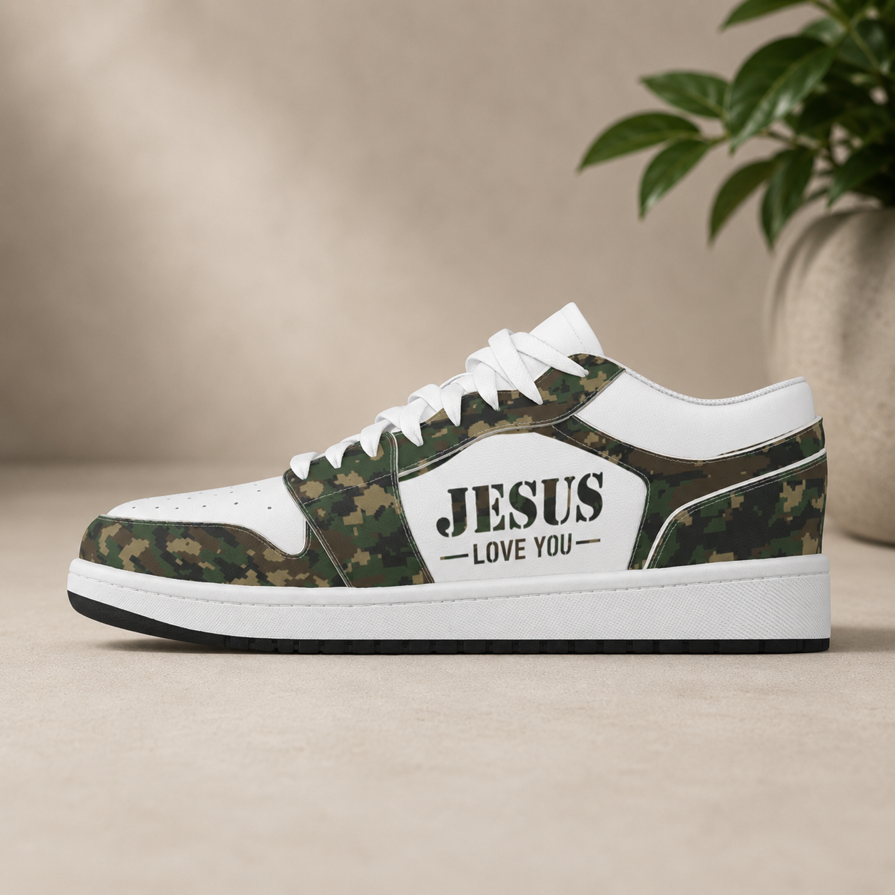 Jesus Love You Camo - Men's Low State Leather Stitching Shoes