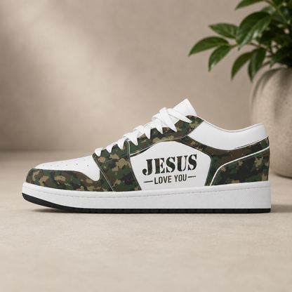Jesus Love You Camo - Men's Low State Leather Stitching Shoes