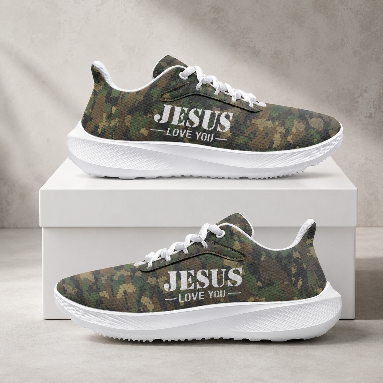 Jesus Love You Camo - Men's Road Running Shoes