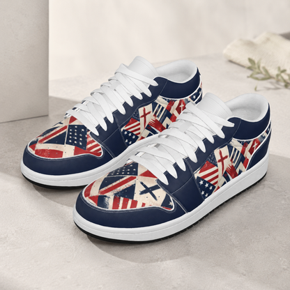 Faith Freedom - Men's Low State Leather Stitching Shoes