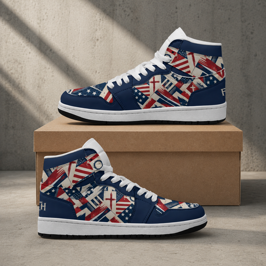 Faith Freedom - Men's Synthetic Leather Stitching Shoes