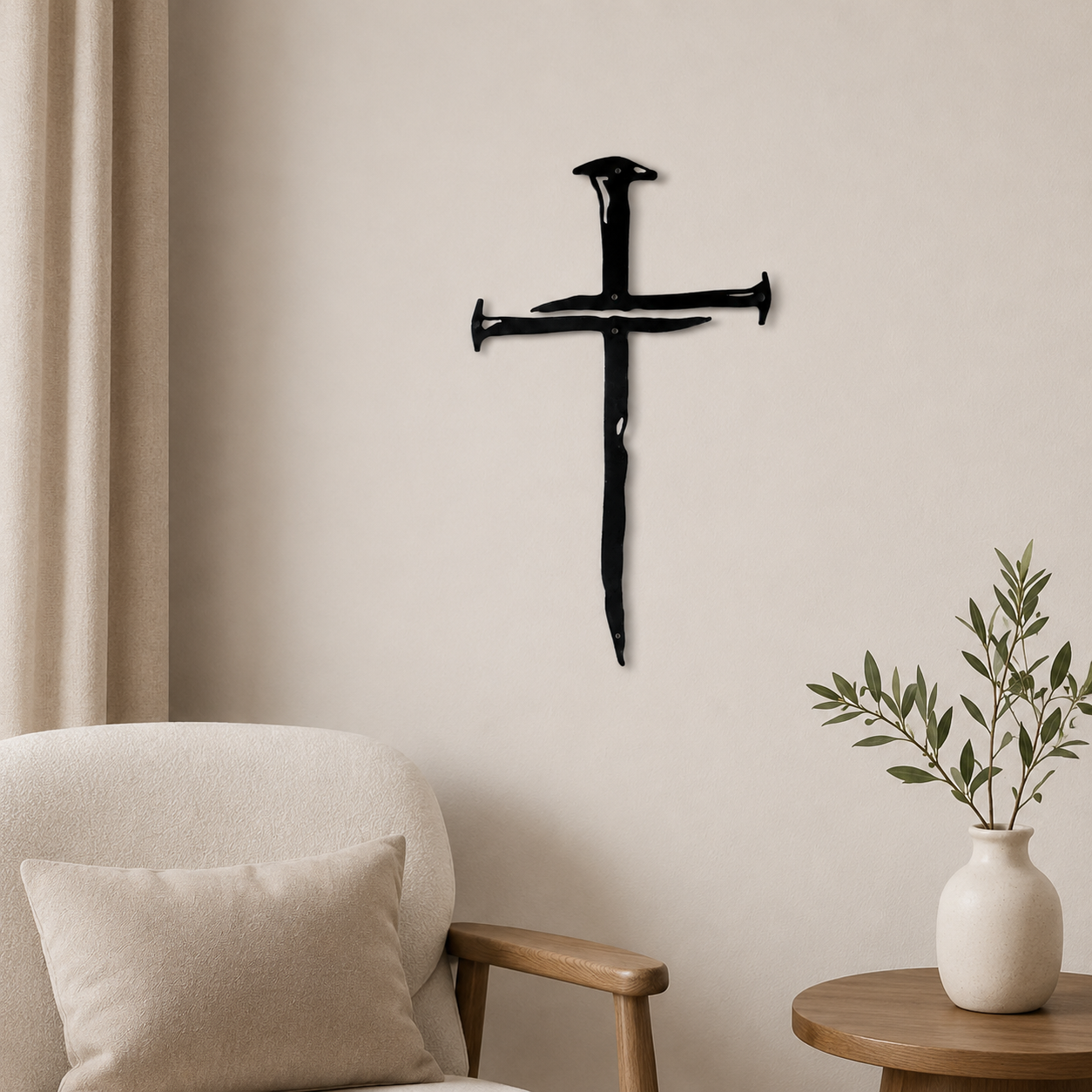 Minimalist Metal Cross Wall Decor