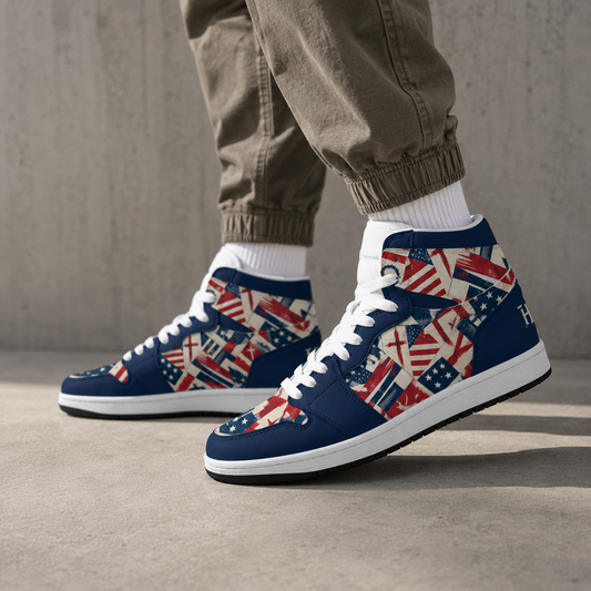 Faith Freedom - Men's Synthetic Leather Stitching Shoes
