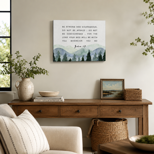 Joshua 1:9 Christian Canvas Wall Art