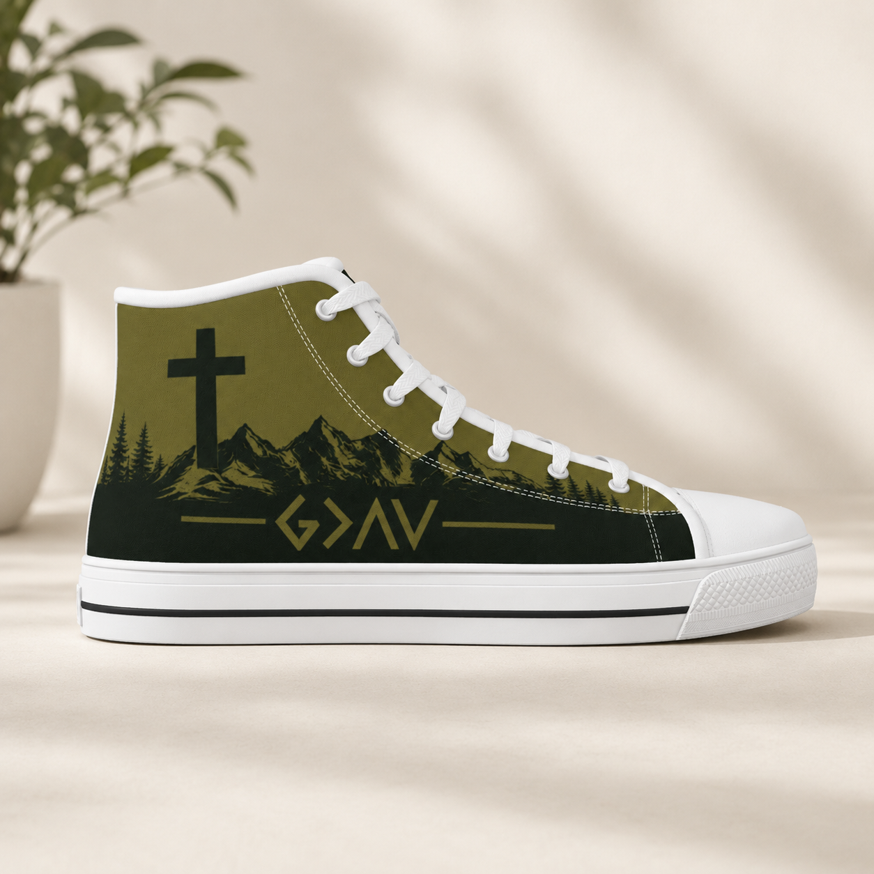 Faith Mountain Cross - Men's Canvas Shoes