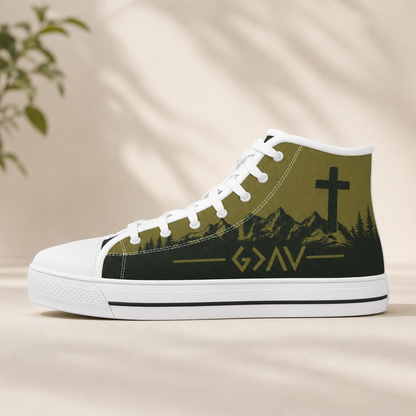 Faith Mountain Cross - Men's Canvas Shoes