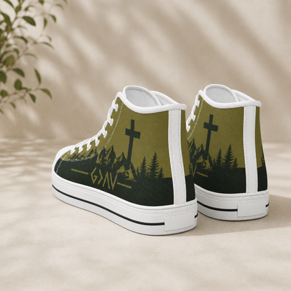 Faith Mountain Cross - Men's Canvas Shoes
