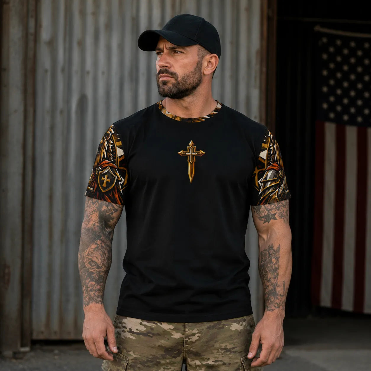 Warrior of God Armor of God Christian Lion T-Shirt