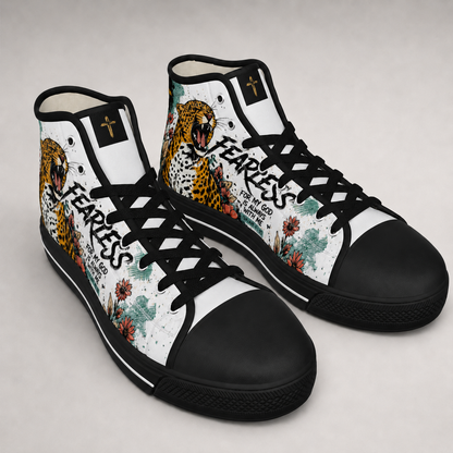 Fearless Isaiah 41:10 Men's Black Sole Canvas Shoes