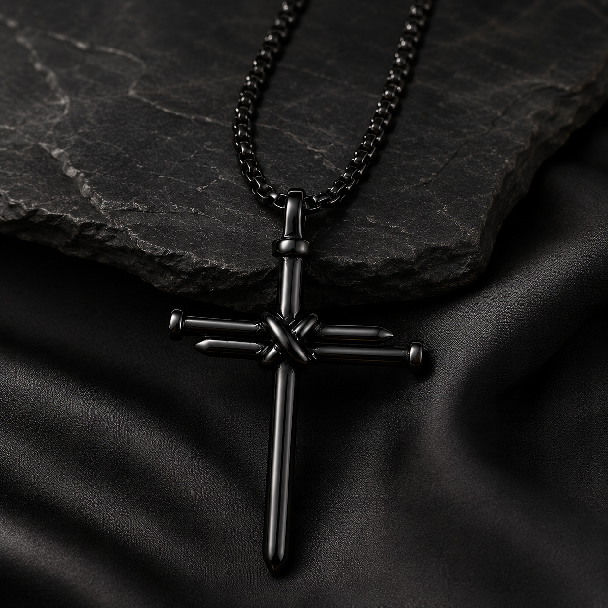 Nail Cross Necklace for Men