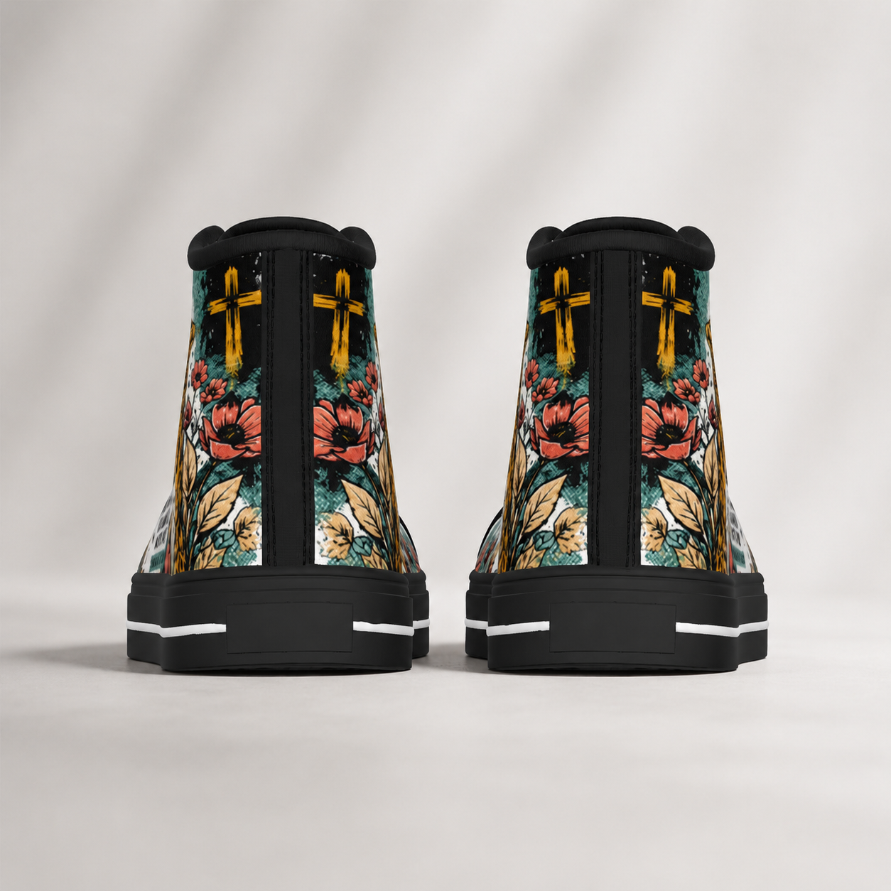 Fearless Isaiah 41:10 Men's Black Sole Canvas Shoes