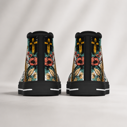 Fearless Isaiah 41:10 Men's Black Sole Canvas Shoes