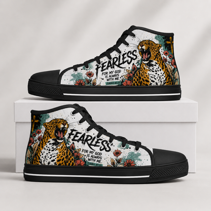 Fearless Isaiah 41:10 Men's Black Sole Canvas Shoes