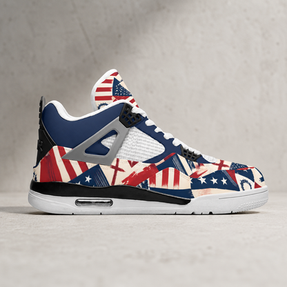 Faith Freedom - All-Over Print Men's Air Cushion Basketball Shoes