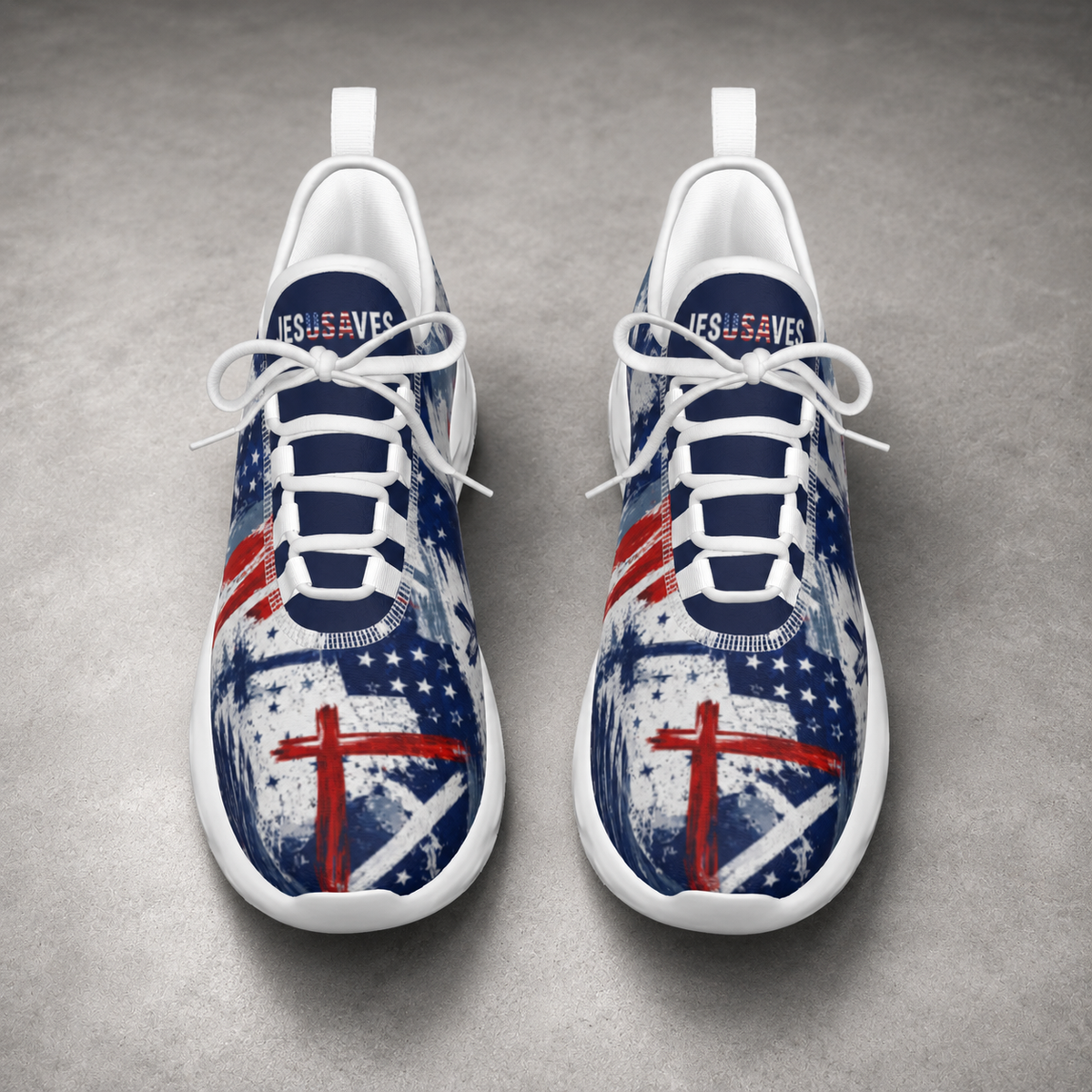 Jesus Saves Patriotic - Men's Light Sports Shoes