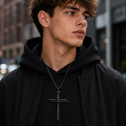 Nail Cross Necklace for Men