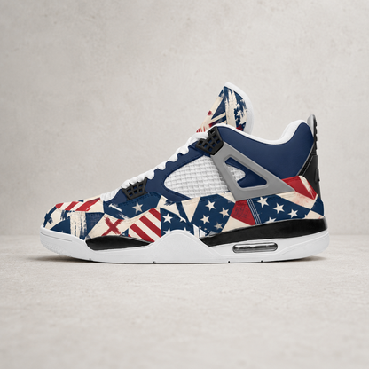 Faith Freedom - All-Over Print Men's Air Cushion Basketball Shoes